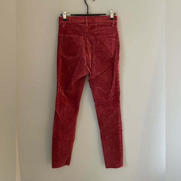LOFT Velvet Skinny Pants in Rich Bordeaux - size 25 / 0 - Picture 3 of 6